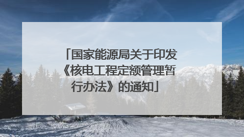 国家能源局关于印发《核电工程定额管理暂行办法》的通知