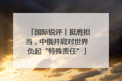 国际锐评丨挺膺担当，中俄并肩对世界负起“特殊责任”