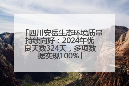 四川安岳生态环境质量持续向好：2024年优良天数324天，多项数据实现100%