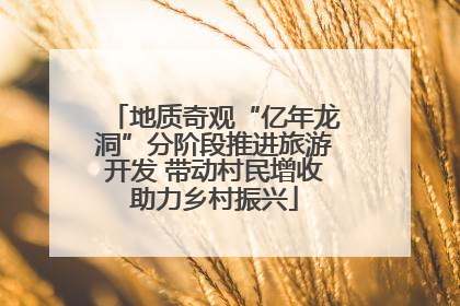 地质奇观“亿年龙洞”分阶段推进旅游开发 带动村民增收助力乡村振兴
