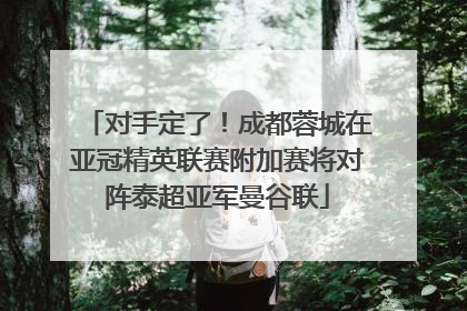 对手定了！成都蓉城在亚冠精英联赛附加赛将对阵泰超亚军曼谷联