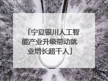 宁夏银川人工智能产业升级带动就业增长超千人