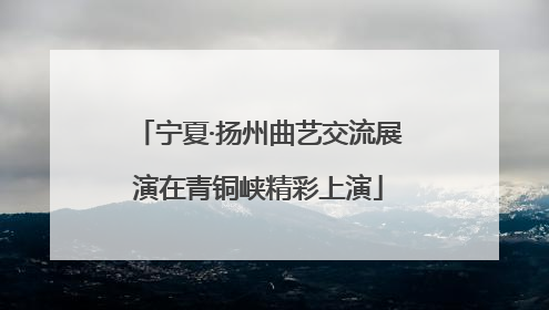 宁夏·扬州曲艺交流展演在青铜峡精彩上演