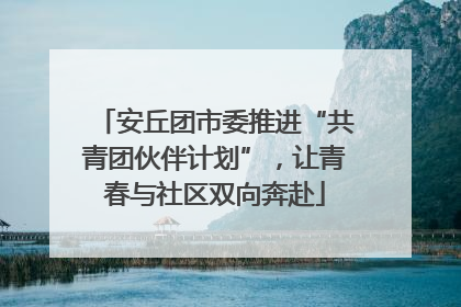 安丘团市委推进“共青团伙伴计划”，让青春与社区双向奔赴