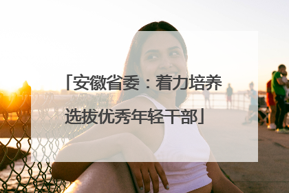 安徽省委：着力培养选拔优秀年轻干部
