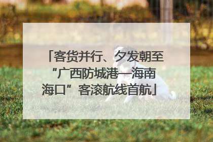 客货并行、夕发朝至 “广西防城港—海南海口”客滚航线首航