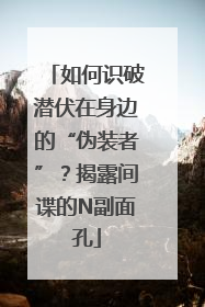 如何识破潜伏在身边的“伪装者”？揭露间谍的N副面孔