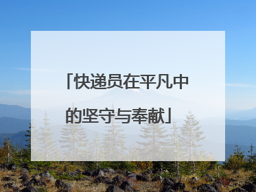 快递员在平凡中的坚守与奉献