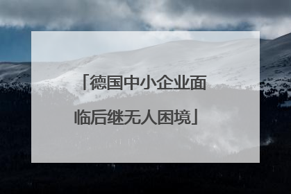 德国中小企业面临后继无人困境