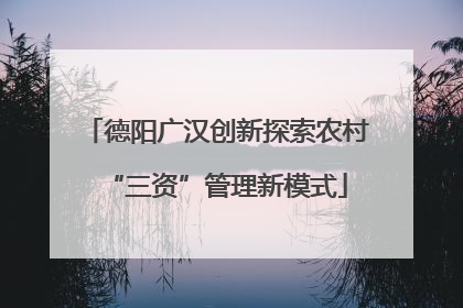 德阳广汉创新探索农村“三资”管理新模式