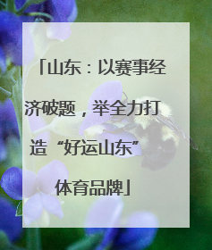 山东：以赛事经济破题，举全力打造“好运山东” 体育品牌