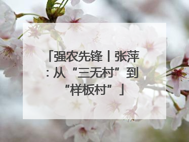 强农先锋丨张萍：从“三无村”到“样板村”