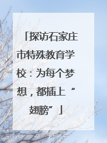 探访石家庄市特殊教育学校：为每个梦想，都插上“翅膀”