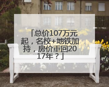 总价107万元起，名校+地铁加持，房价重回2017年？