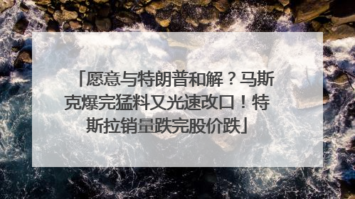 愿意与特朗普和解？马斯克爆完猛料又光速改口！特斯拉销量跌完股价跌