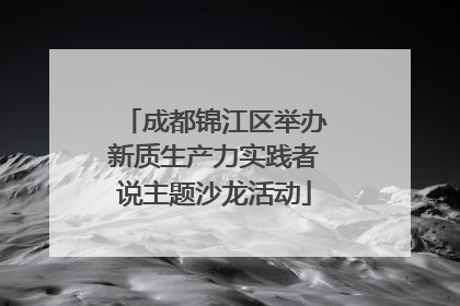 成都锦江区举办新质生产力实践者说主题沙龙活动
