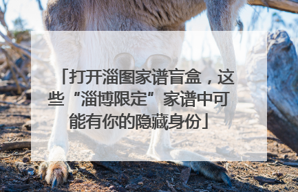 打开淄图家谱盲盒，这些“淄博限定”家谱中可能有你的隐藏身份