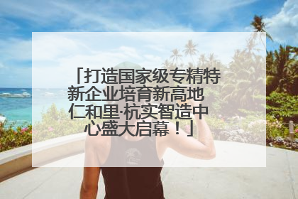 打造国家级专精特新企业培育新高地 仁和里·杭实智造中心盛大启幕！
