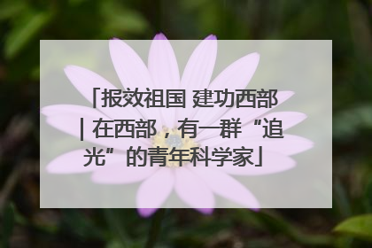 报效祖国 建功西部｜在西部，有一群“追光”的青年科学家