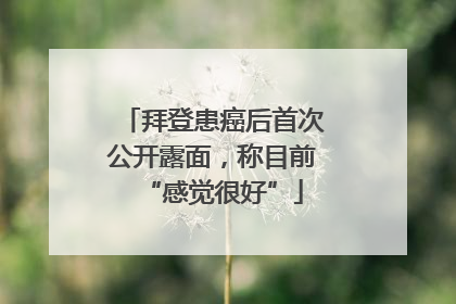 拜登患癌后首次公开露面，称目前“感觉很好”
