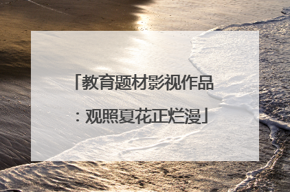 教育题材影视作品：观照夏花正烂漫