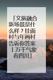 文旅融合新场景是什么样？挂面村与年画村告诉你答案丨万千气象看四川