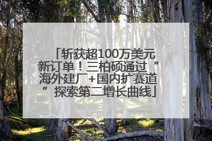 斩获超100万美元新订单！三柏硕通过“海外建厂+国内扩赛道”探索第二增长曲线