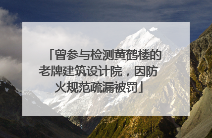曾参与检测黄鹤楼的老牌建筑设计院，因防火规范疏漏被罚