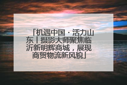 机遇中国・活力山东丨摄影大师聚焦临沂新明辉商城，展现商贸物流新风貌