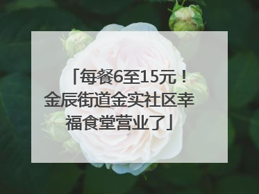 每餐6至15元！金辰街道金实社区幸福食堂营业了