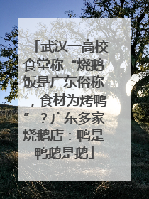 武汉一高校食堂称“烧鹅饭是广东俗称，食材为烤鸭”？广东多家烧鹅店：鸭是鸭鹅是鹅