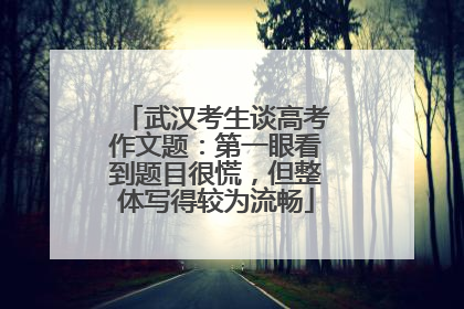 武汉考生谈高考作文题：第一眼看到题目很慌，但整体写得较为流畅