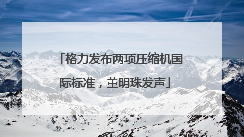 格力发布两项压缩机国际标准，董明珠发声