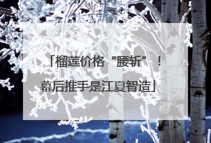 榴莲价格“腰斩”！幕后推手是江夏智造