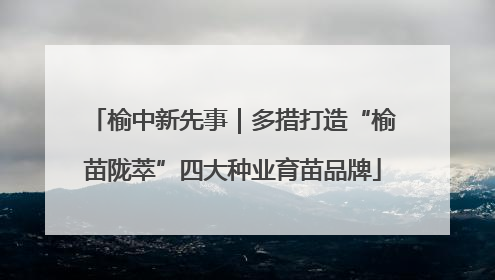 榆中新先事｜多措打造“榆苗陇萃”四大种业育苗品牌