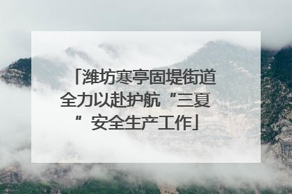 潍坊寒亭固堤街道全力以赴护航“三夏”安全生产工作