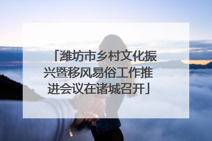 潍坊市乡村文化振兴暨移风易俗工作推进会议在诸城召开