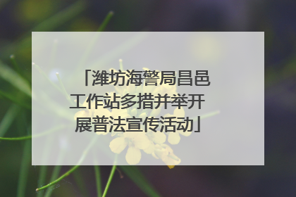 潍坊海警局昌邑工作站多措并举开展普法宣传活动
