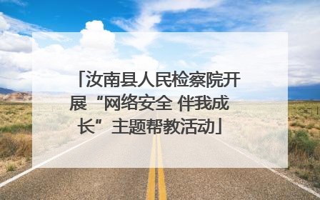 汝南县人民检察院开展“网络安全 伴我成长”主题帮教活动