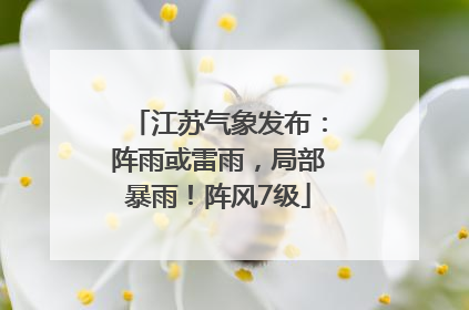 江苏气象发布：阵雨或雷雨，局部暴雨！阵风7级
