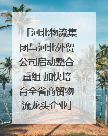 河北物流集团与河北外贸公司启动整合重组 加快培育全省商贸物流龙头企业