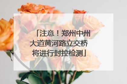 注意！郑州中州大道黄河路立交桥将进行封控检测