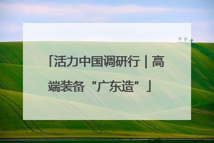 活力中国调研行｜高端装备“广东造”
