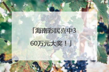 海南彩民喜中360万元大奖！