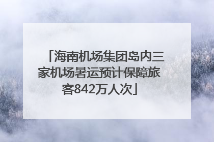 海南机场集团岛内三家机场暑运预计保障旅客842万人次
