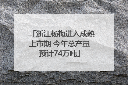 浙江杨梅进入成熟上市期 今年总产量预计74万吨