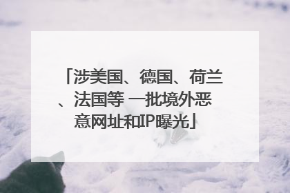 涉美国、德国、荷兰、法国等 一批境外恶意网址和IP曝光