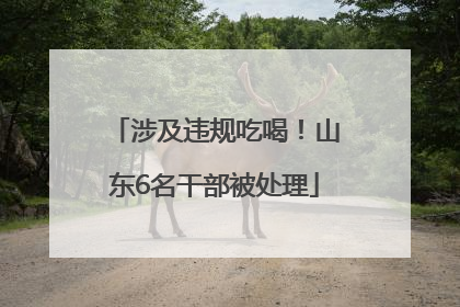 涉及违规吃喝！山东6名干部被处理
