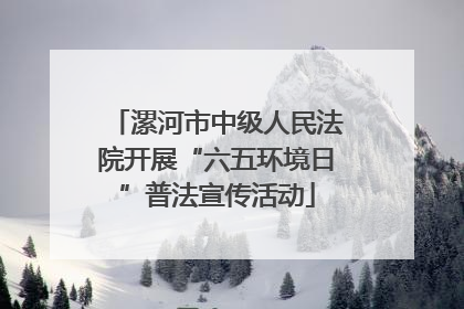 漯河市中级人民法院开展“六五环境日”普法宣传活动