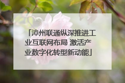 漳州联通纵深推进工业互联网布局 激活产业数字化转型新动能